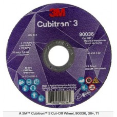 3M™ Cubitron™ 3 Cut-Off Wheel, 90036, 36+, T1, 4-1/2 in x 0.045 in x 7/8 in (115 x 1.6 x 22.23 mm), ANSI, 25/Pack, 50 ea/Case, cost per each 