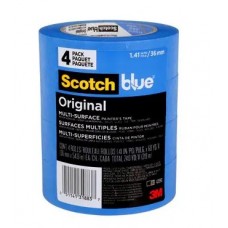 ScotchBlue™ Original Multi-Surface Painter's Tape, 2090-36EP4, 1.41 in x 60 yd (36 mm x 54.8 m), 4 rolls/pack, cost per pack, 4 packs per case
