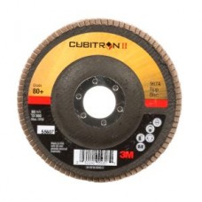 3M™ Cubitron™ II Flap Disc 967A,  T27 4-1/2 in x 7/8 in 80+ Y-weight,  10 per case,  cost per disc