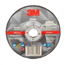3M™ Silver Depressed Centre Grinding Wheel,  87456,  T27,  4 in x 1/4 in x 5/8 in,  cost per wheel