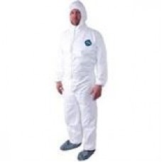 Dupont Tyvek COVERALL,  ZIPPER FRONT,  HOOD,  ELASTIC WRIST AND ANKLE,  Size Large,  model TY127S,  25 per case,  cost per each